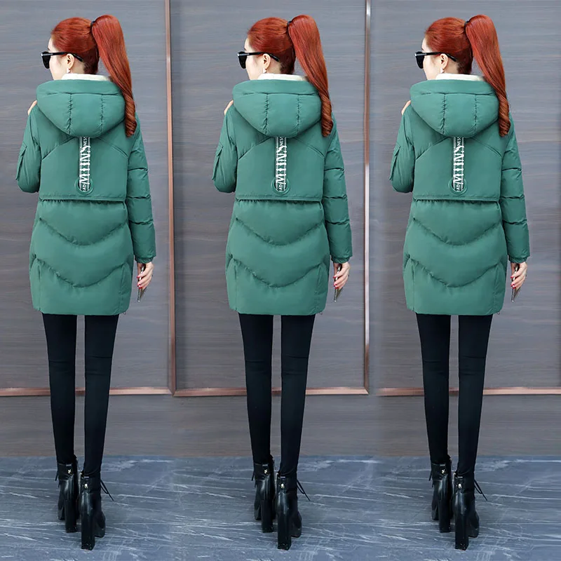 

2019 long down cotton padded women's fashion thick padded cotton women's winter high quality hooded jacket