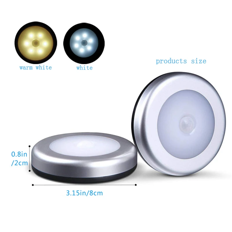 Светодиодный светильник под шкаф s PIR ночник с датчиком движения 6 светодиодов батарея Магнитный внутренний светильник для спальни шкаф лестницы настенный светильник