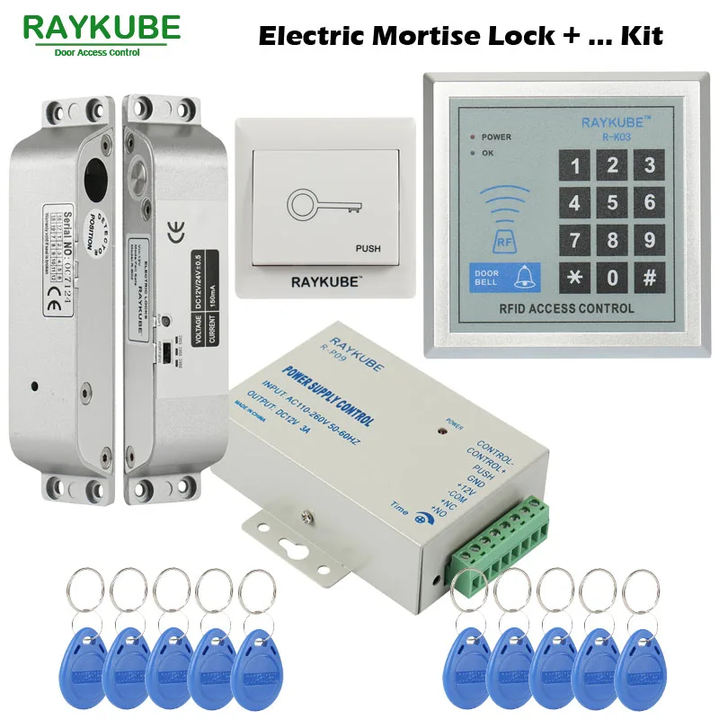 RAYKUBE Специальное предложение комплект контроля доступа Электрический замок+ пароль клавиатуры RFID считыватель счетчик удара - Цвет: RB02