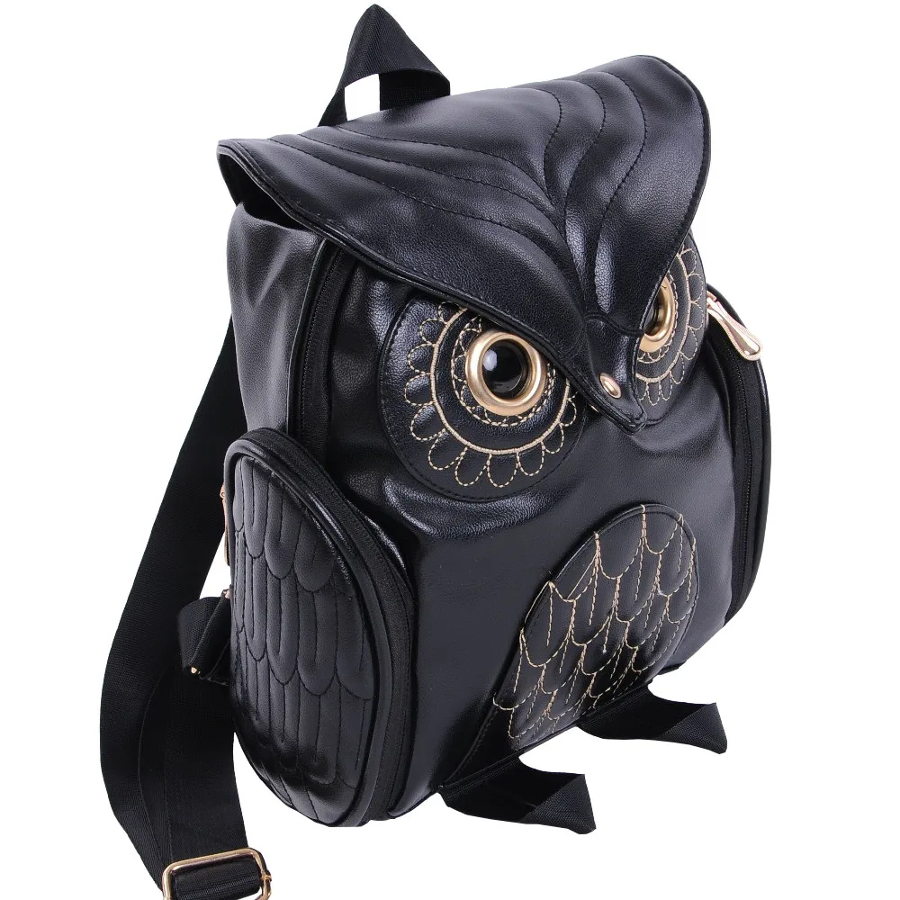 Модные женские туфли рюкзак, стильный черный рюкзак из искусственной кожи, женский рюкзак в виде совы, Лидер продаж Для женщин сумка школьные ранцы# G2