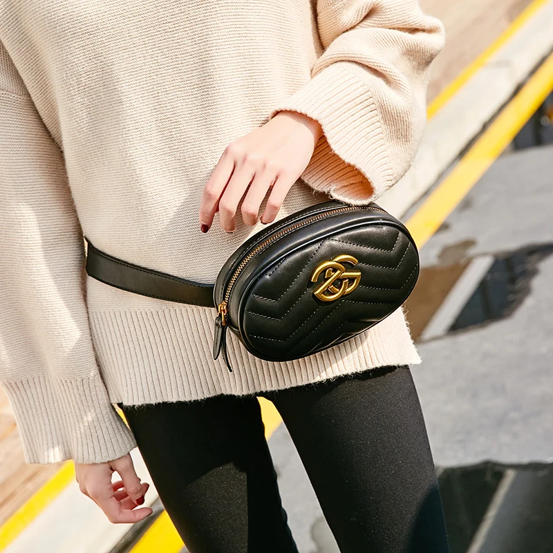 

[Telastar] Fashion Women Waist Bag Sling Chest Bag High Quality PU Leather Female Belt Bag Women Fanny Pack Velvet 2019 New