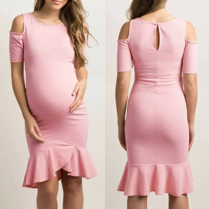 PUDCOCO вечерние Одежда для грудного вскармливания для модных женщин беременных платье с коротким рукавом летняя одежда для кормящих с