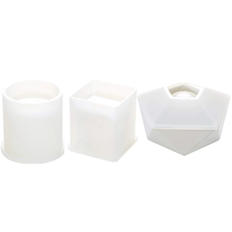 

Resin Silicone Mold Diy Resin Art Molds Including Round,Square,Hexagon Silicone Molds For Concrete,Diy Coaster/Flower Pot/Asht