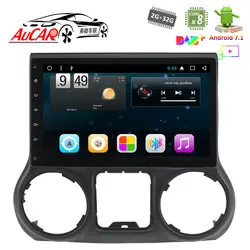 Android 7,1 10,1 дюймов Автомобильный dvd-плеер для Jeep Wrangler 2011-2014 HD радио с Bluetooth и GPS wifi 4G стерео ips