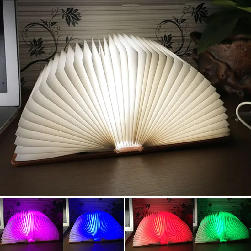 

New Arrival RGB Folding Notebook LED Light 5 Colors Creative Gifts 5V USB Rechargeable Book Lamp Eye Protecting Night Lights