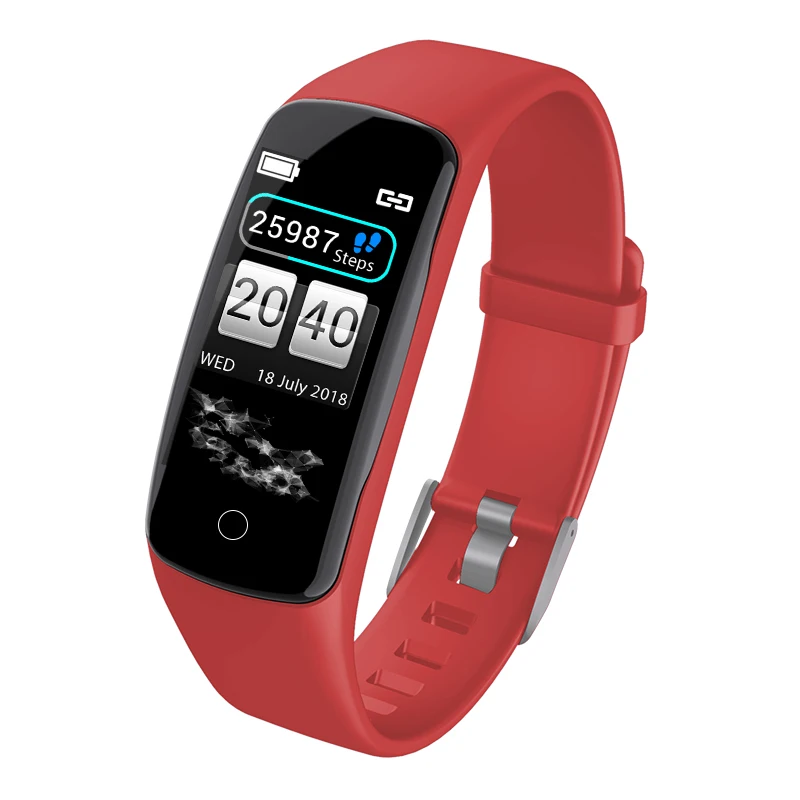 Смарт-браслет V8 для фитнеса, кровяного давления, сердечный браслет, монитор сна, шагомер для мужчин и женщин, спортивные браслеты - Цвет: Красный