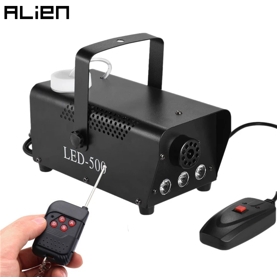 

ALIEN 400W Mini Smoke Fog Machine Disco DJ Party Holiday Wedding Bar Christmas Wireless Remote Control Fogger With RGB LED Light