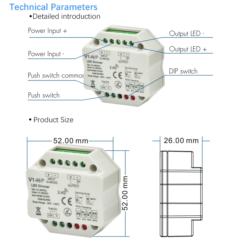 Светодиодный Dimmer12V 24V 36V 48V PWM беспроводной РЧ светодиодный диммер вкл. Выкл. С пультом дистанционного управления 2,4G wifi диммер для одноцветной светодиодной ленты светильник