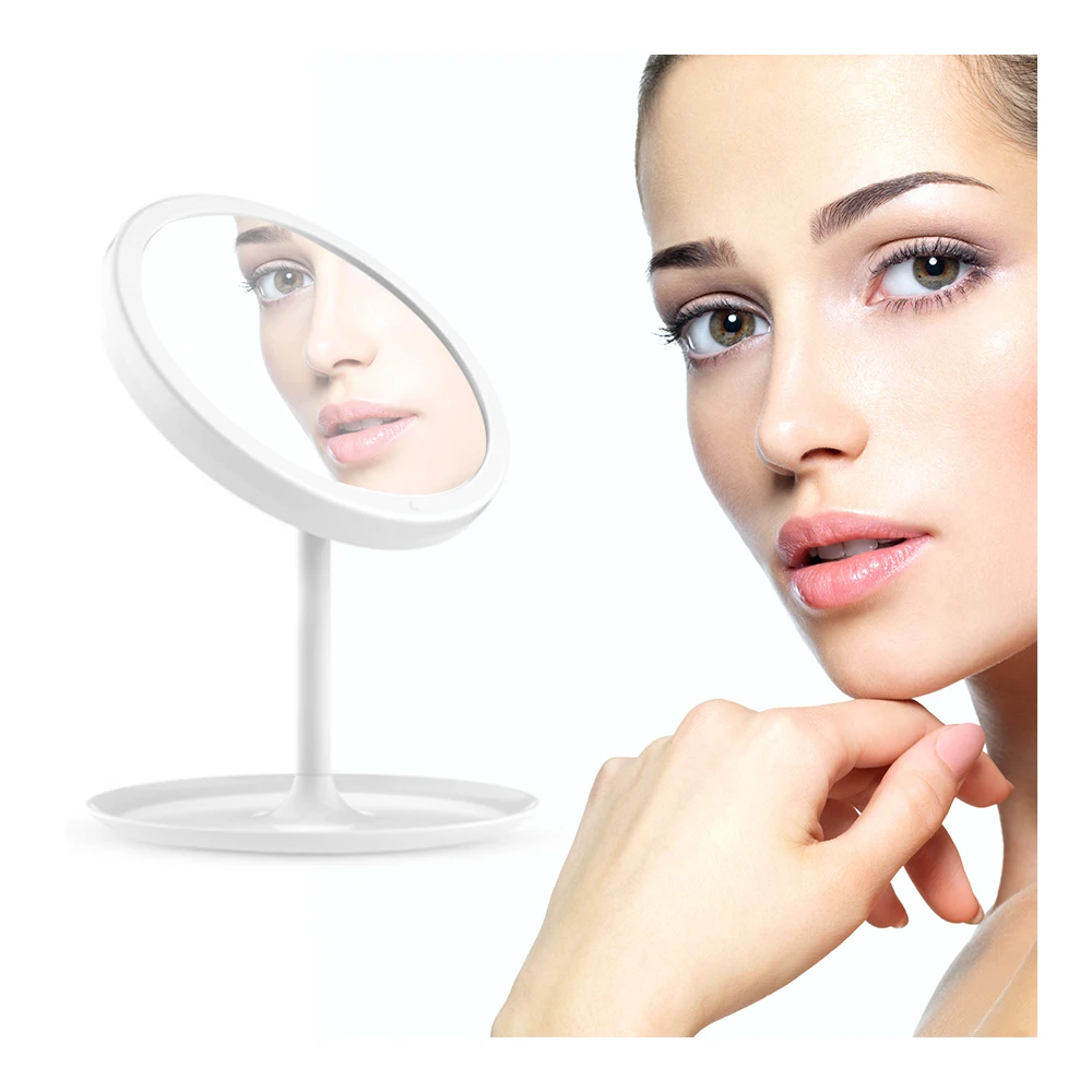 LED Touch Screen Makeup Mirror 3 Color Light Table Desktop Makeup