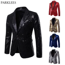 Черный костюм с блестками, украшенный мужской пиджак,, для ночного клуба, выпускного вечера, на одной пуговице, мужской костюм пиджак, DJ одежда для сцены для певцов