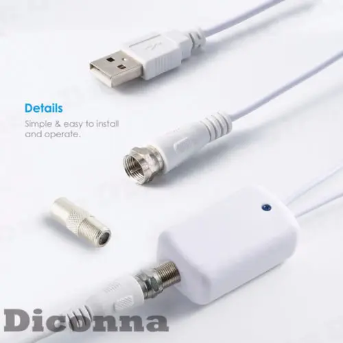Антенна ТВ цифровой HD 200 Миля Диапазон Skywire Крытый 1080P 4K 16ft коаксиальный