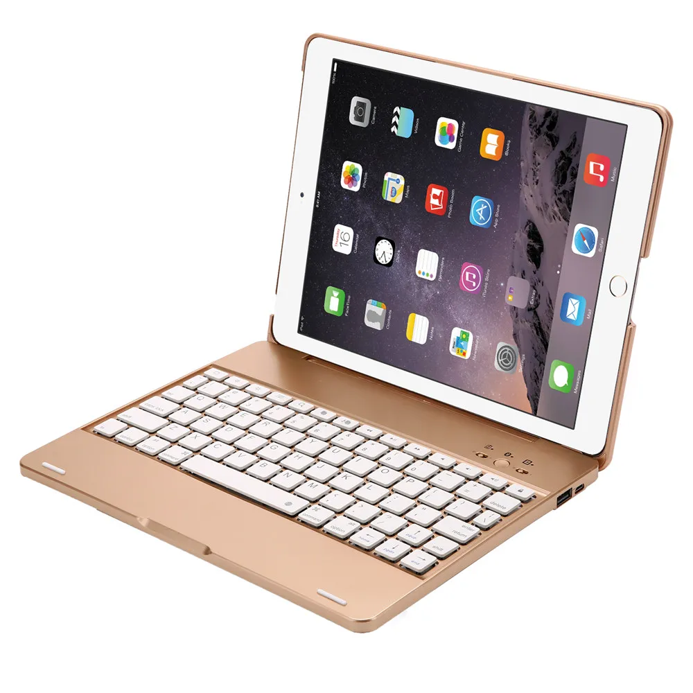 For iPad 2/3/4 Smart Clamshell ABS Bluetooth Russian/Hebrew/Spanish Keyboard Case Cover With Rechargeable 4000mAh Power Bank
