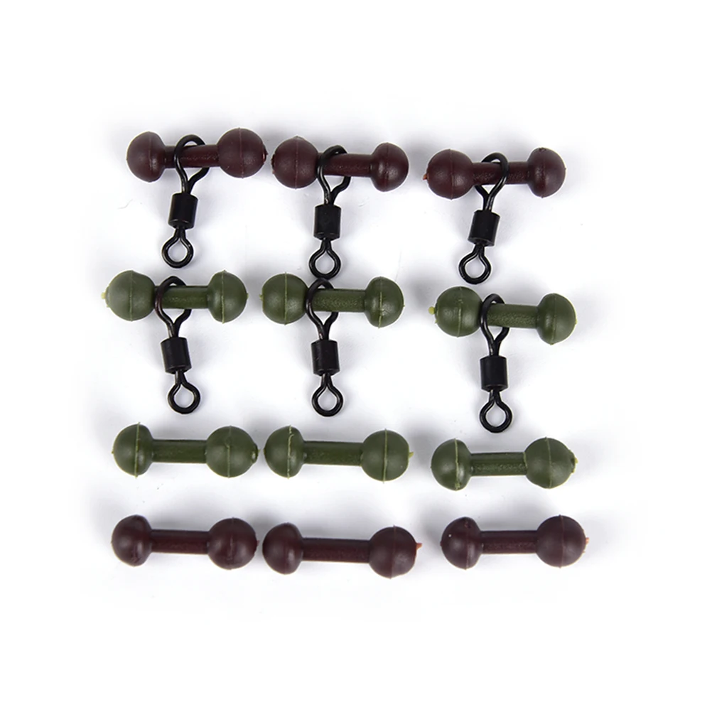 

30Pcs Carp Fishing Heli Chod Beads With Uk 8# Ring Swivels Rubber Beads With Quick Change Swivels