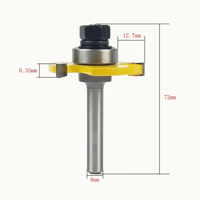 2 шт 8 мм хвостовик Язык и паз шарнирное соединение набор фрезов 3/" шток Режущий инструмент для дерева-RCT резец для дерева фрезерные инструменты