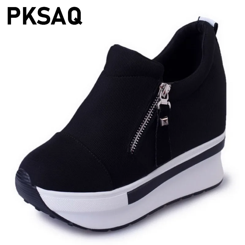 

2019 new Women Casual Platform Shoes Fashion High Heels Shoes Woman Wedges Women Shoes Loafers Heigh Increasing zapatos mujer