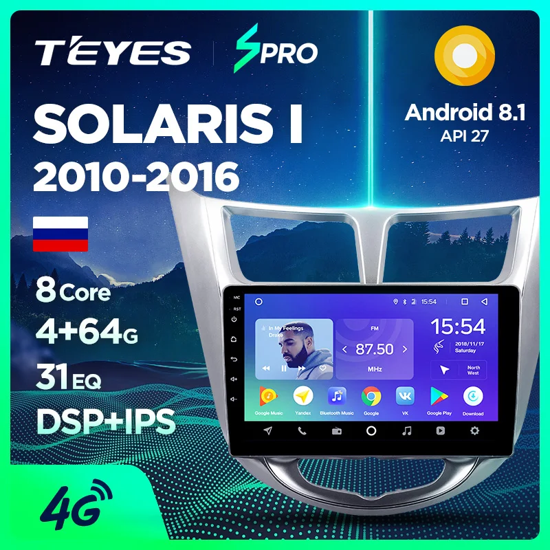 

TEYES SPRO Car Radio Multimedia no 2 din android 8,1 8.1 Video Player Navigation GPS For solaris Hyundai 1 2 Accent Verna sedan