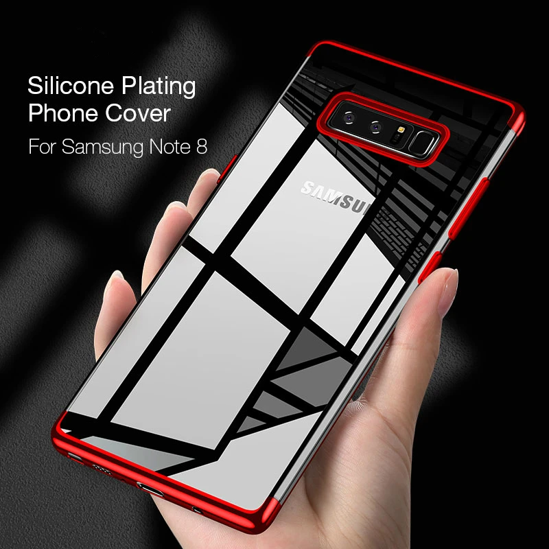 

BONVAN For Samsung Galaxy note 9 Case Funda Ultra thin Transparent Plating shining Soft Cases for Samsung Galaxy note 8 Cover