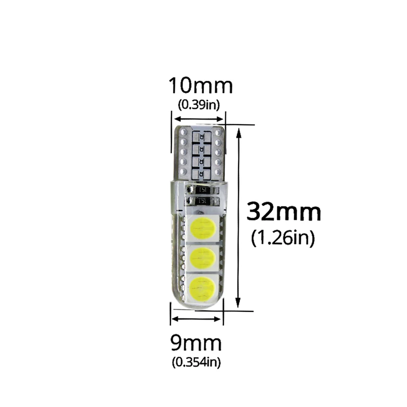 100 шт. leite супер яркие светодиодные лампы T10 194 5050 6 smd DC 12V светильник для номерного знака габаритные огни водонепроницаемый автомобильный Стайлинг