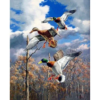 

DIY 5D Full Square Drill Painting Home Decor Animals Wild Duck Flying Mosaic Diamond By Number Kit Canvas Living Room Wall Art