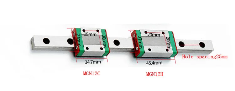 12 мм линейной направляющей MGN12 L = 100 200 300 350 400 450 500 550 600 700 800 линейный железнодорожные пути+ MGN12C или MGN12H длинные квадратный Линейный