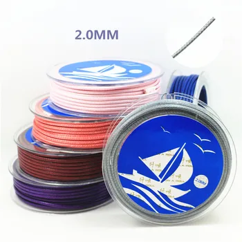 

6 meters/piece 2MM diameter Waxed Thread Polyester Cord String Strap Wholesale Necklace Rope Bead NO.1~14