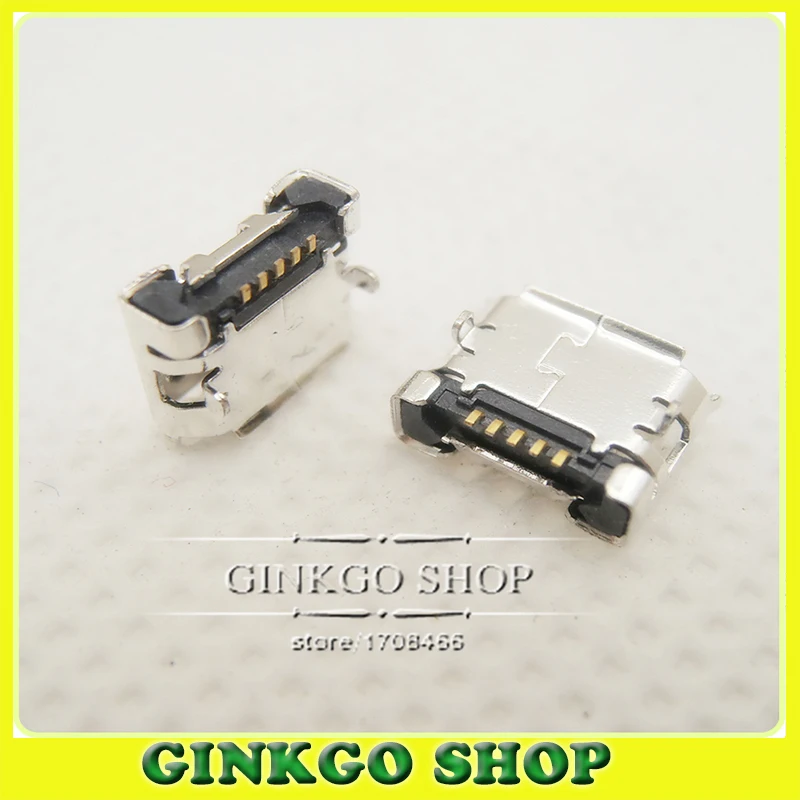 200 шт./лот планшетный ПК Micro USB разъем 5P мобильный телефон 5pin 2 DIP foot зарядный порт 6