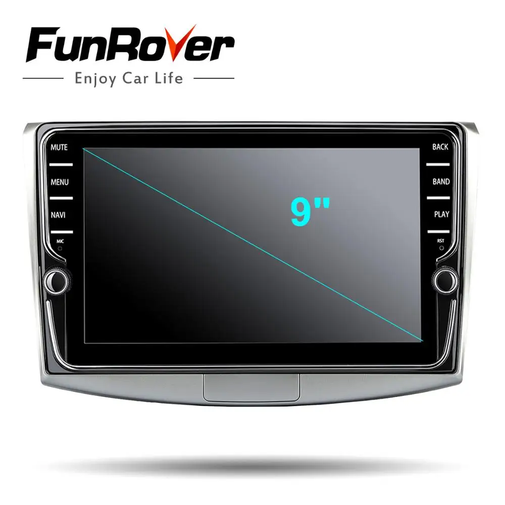 Best Funrover 9" Two Din Car Multimedia Player Android 8.0 car dvd for Passat B6 B7 CC Magotan Tiguan Touran Jetta with gps radio rds 4