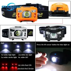 Супер Лидер продаж 3000 люмен светодио дный ИК Сенсор фары USB Перезаряжаемые фар Отдых для ночной рыбалки ночной полет