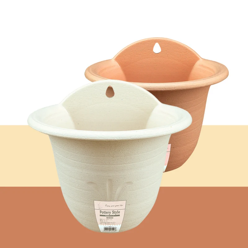 Round Plastic Plant Flower Pot Wall Hanging Cactus Plant Container Garden Home Office Decoration Planter Flower Pots 2019 Hot