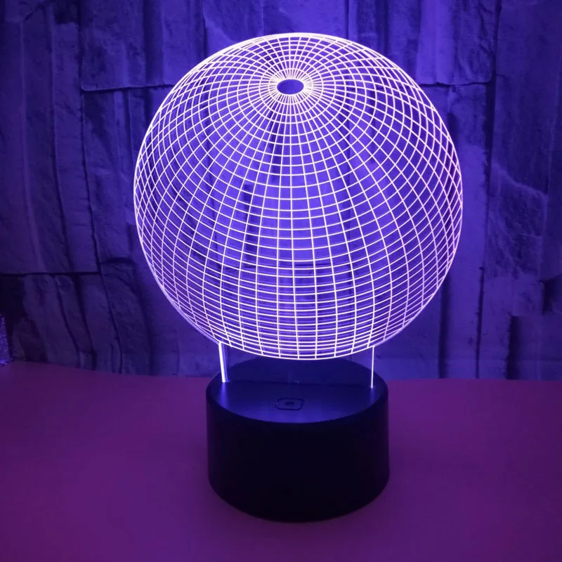 

YIMIA 3D 7 Colors Abstract Ball Magnetic field Stereo Vision Acrylic USB Night light Kid's Room Bedside Desk Touch LED Lamp