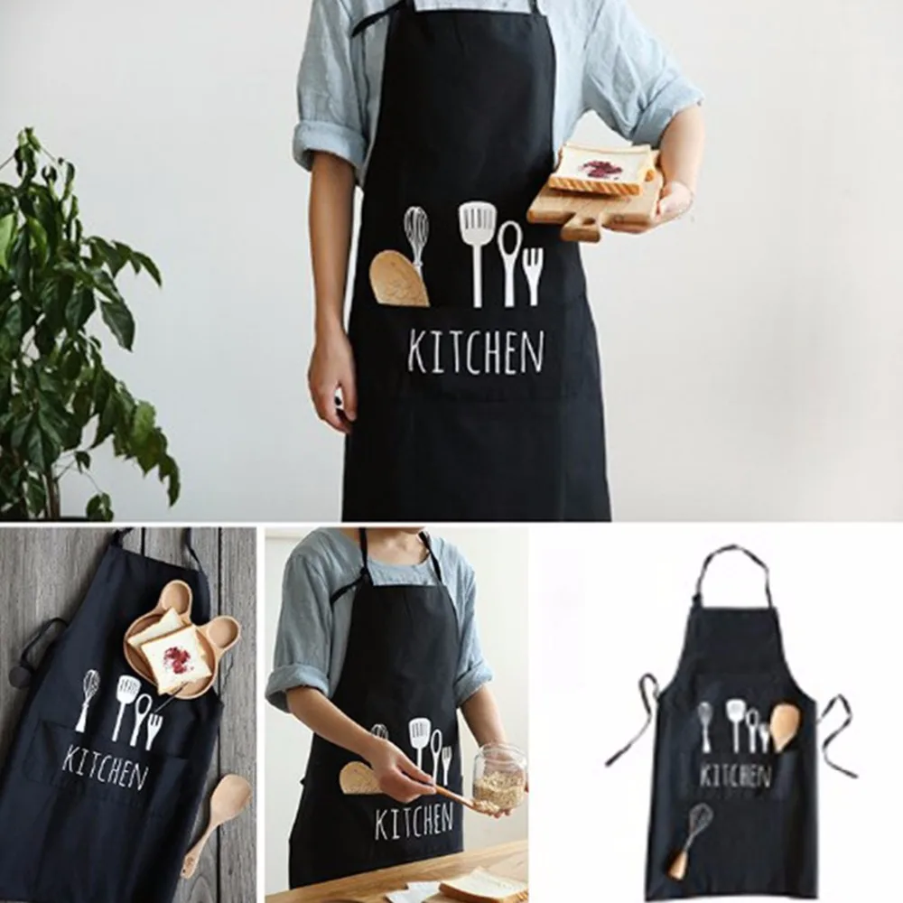 Ajustable cocinero Cocina Catering Delantal con bolsillo de algodón cubierta Halter babero Delantal Cocina para hombre mujer