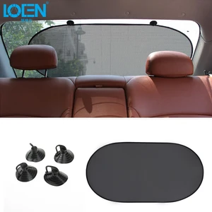 LOEN 1 шт. 100*43 см Портативная Черная сетка авто заднее лобовое стекло занавес для автомобиля с присосками задний козырек от солнца Солнечная защита - изображение