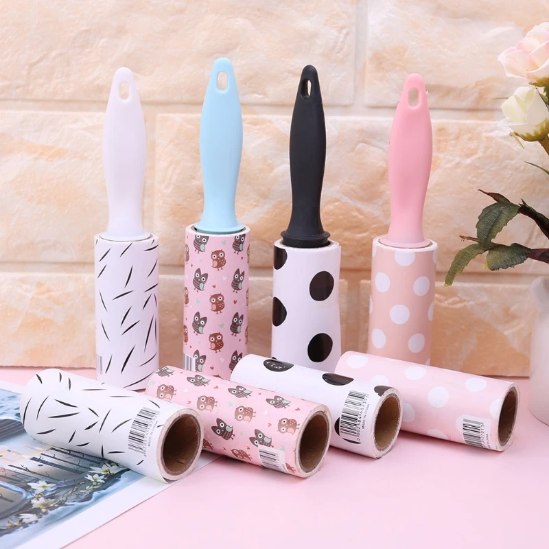 5pcs/set Plastic Lint Roller, Cartoon Cute Pink Lint Remover For Clothes  For Household