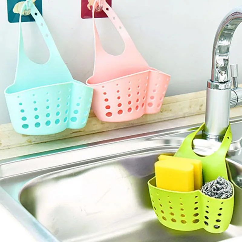 

2019 New Hot Sale Portable Basket Home Kitchen Hanging Drain Basket Bag Bath Storage Tools Sink Holder Kitchen Accessory