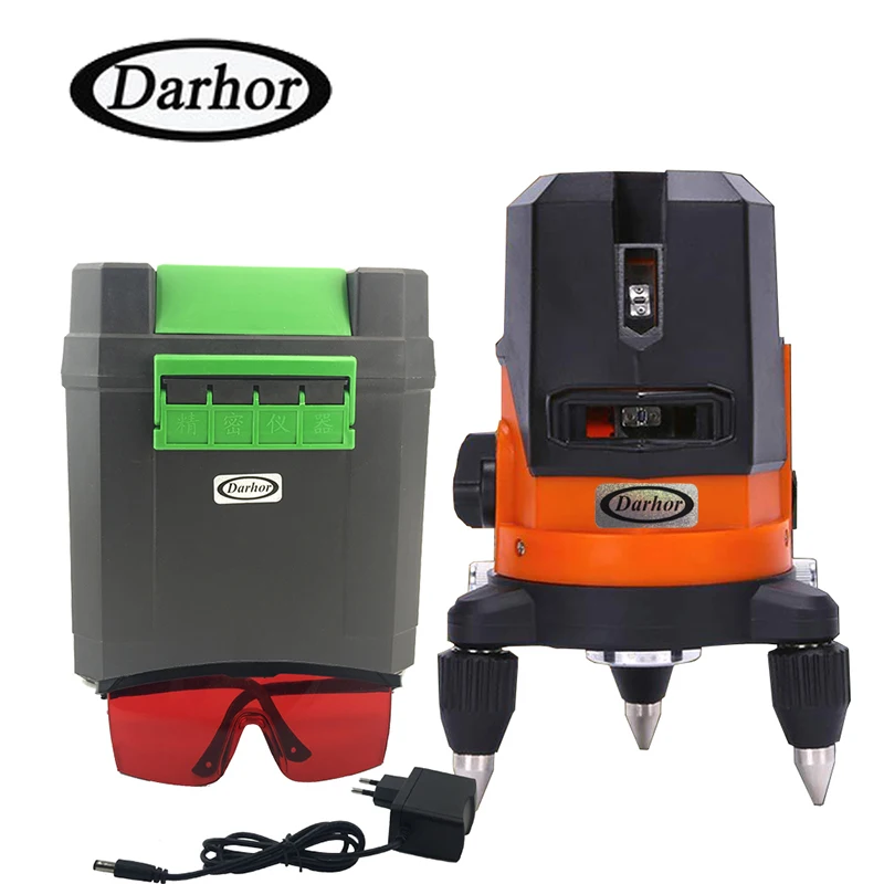 DARHOR 2 Lines Laser Level 360 Degree Vertical & Horizontal Rotary