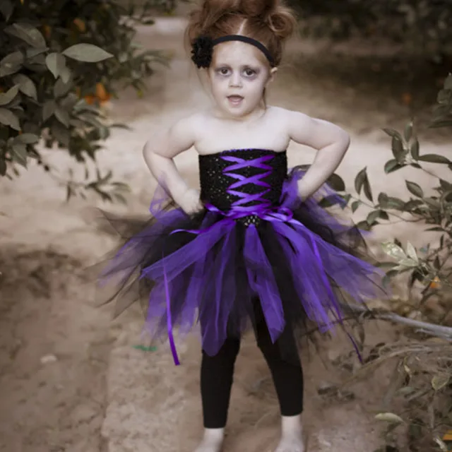Aliexpress.com : Buy Halloween Girl Vampire Purple Black Cosplay Tutu ...