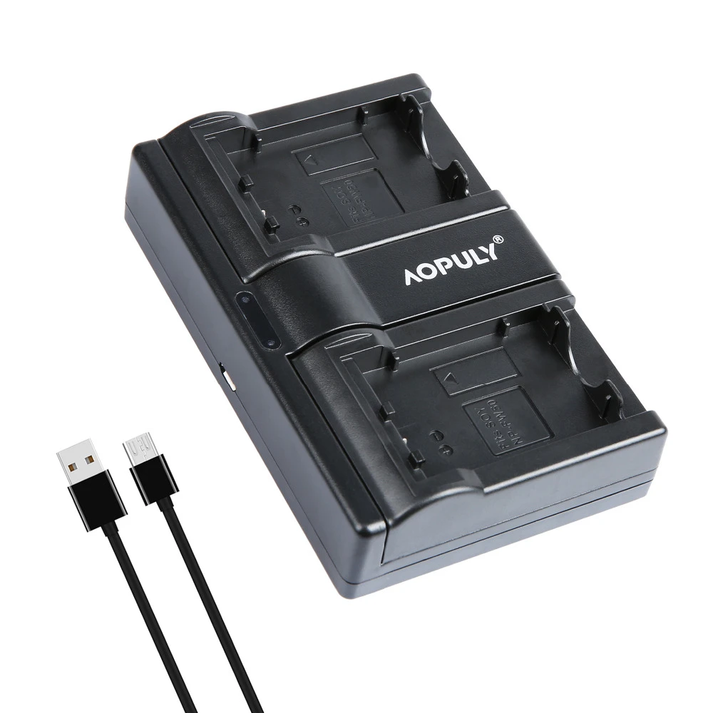 AOPULY NP FW50 NP-FW50 Dual USB Charger for Sony Camera Alpha NEX ILCE QX1 SLT-A55 A3000 A3500 A5000 A5100 A6000 A6300 A6500