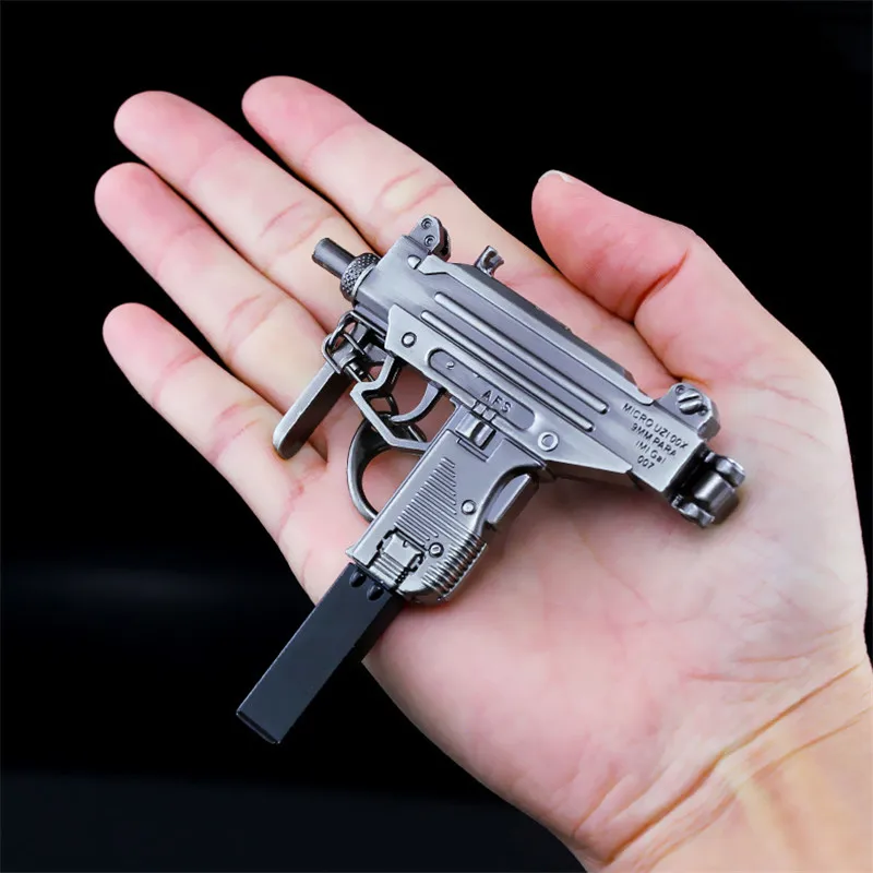 PUBG Playerunknown's Battlegrounds 3D Micro UZI модель оружия брелок забавная игрушка для детей и взрослых - Цвет: Медь