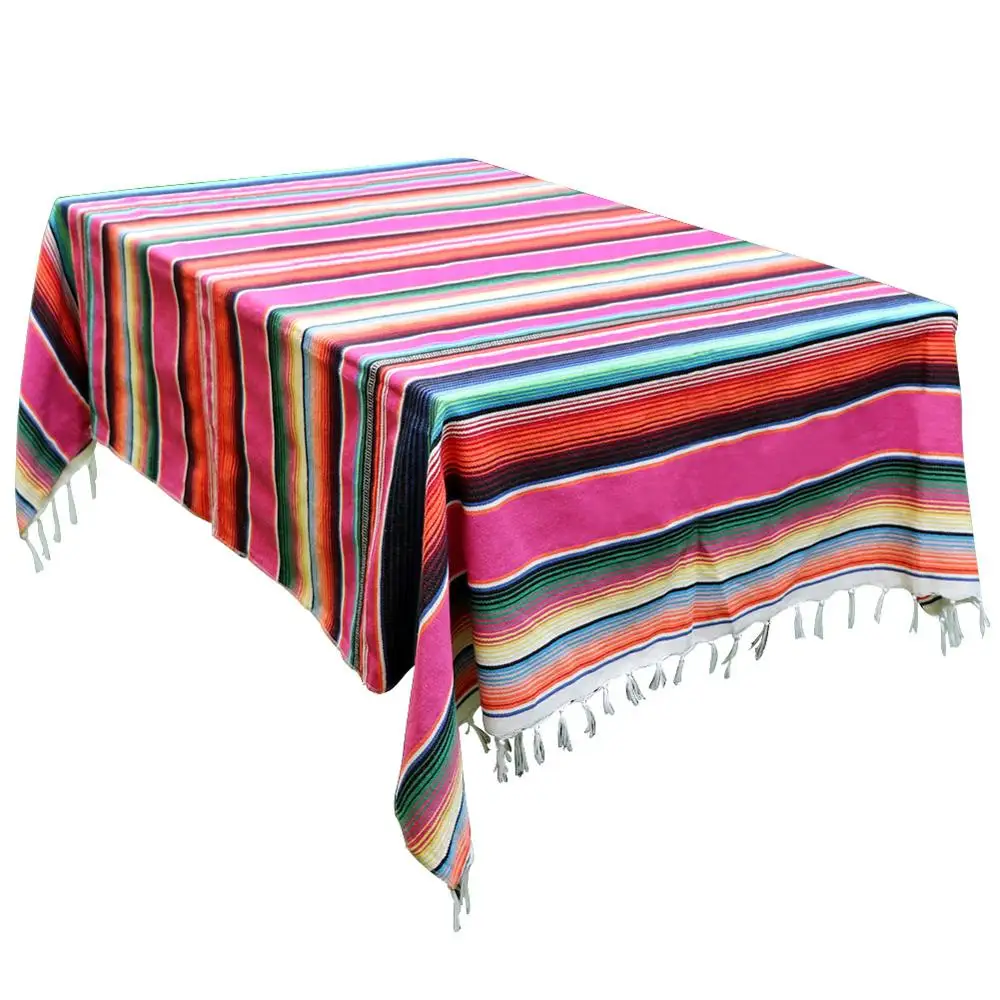 OurWarm Fiesta тематические украшения для дня рождения Serape настольная дорожка войлочный баннер бумажный вентилятор для мексиканских свадебных вечеринок - Цвет: Mexican Tablecloth