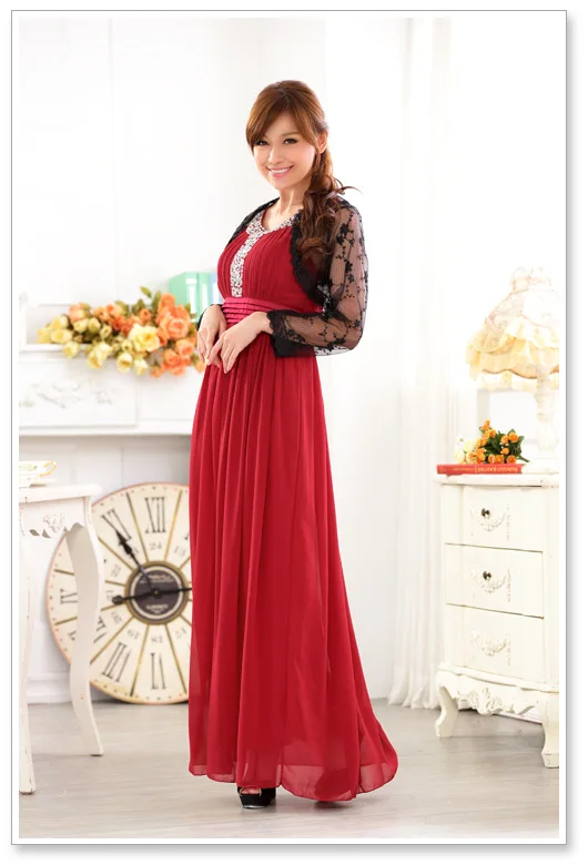 Женское длинное шифоновое платье с блестками большие размеры L ~ 3XL|vestidos f|dress gownlarge
