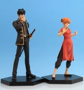 

2pcs/set Silver Soul Hijikata Toushirou VS Kagura PVC Action Figure Toys SS014