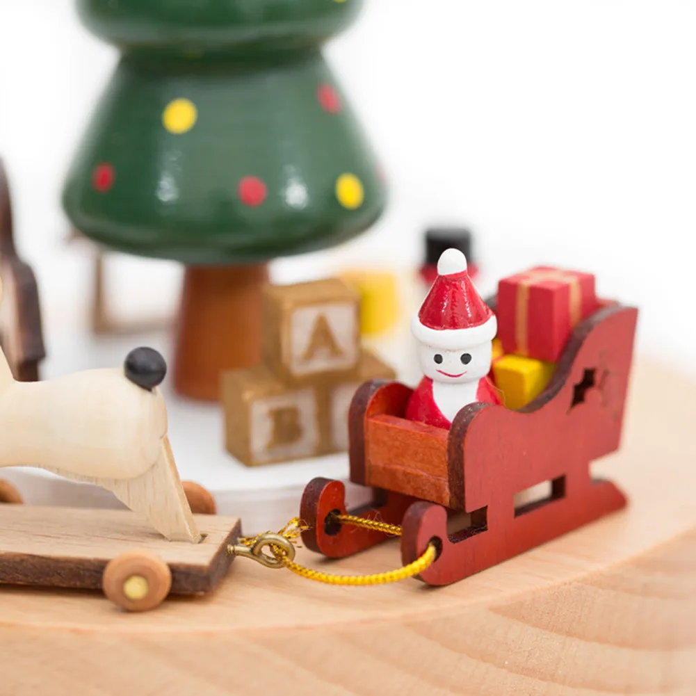 Инновационная деревянная музыкальная шкатулка игрушка Декор милый Рождественский подарок на день рождения музыкальная шкатулка колесо обозрения форма торта на день рождения для детей