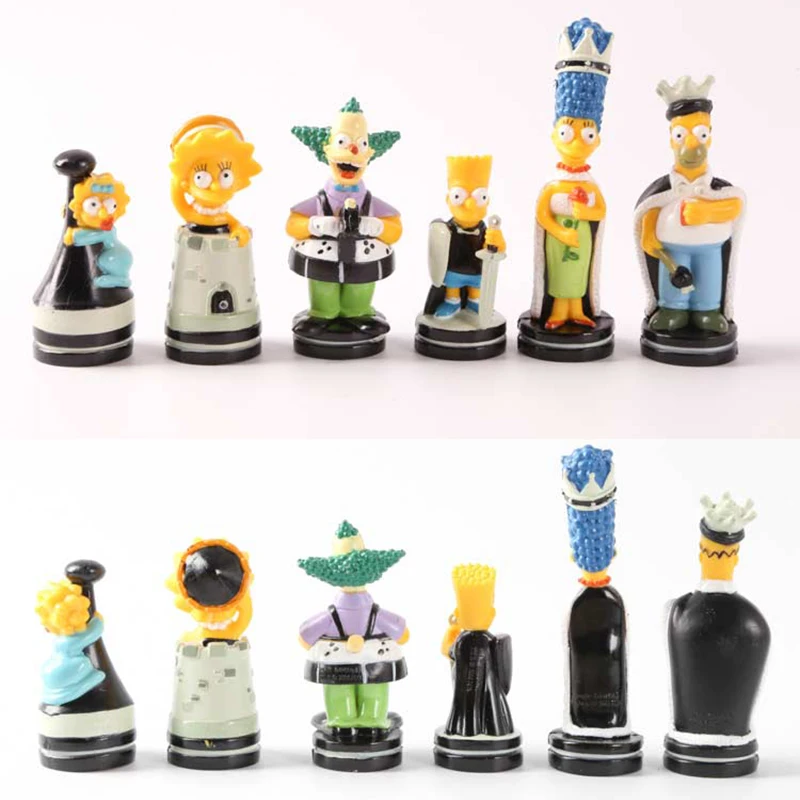 Jogo De Xadrez Simpson Homer Bart Boneca Xadrez A Cor Brincalhao Quebra Cabeca Jogo Chessman Viagem Para Casa Personagem Dos Desenhos Animados Criancas Conjunto De Xadrez Chess Set Simpsons Chess Setcolored Chess Set