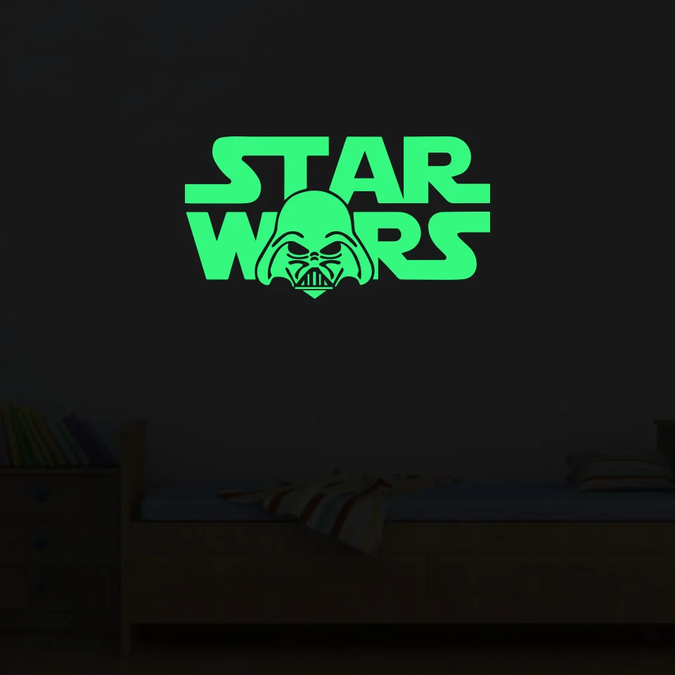 

Star Wars Vinyl Wall Stickers Creative Darth Vader Luminous Glow In The Dark Wall Decal for Kids Rooms Bedroom Home Decor LU055