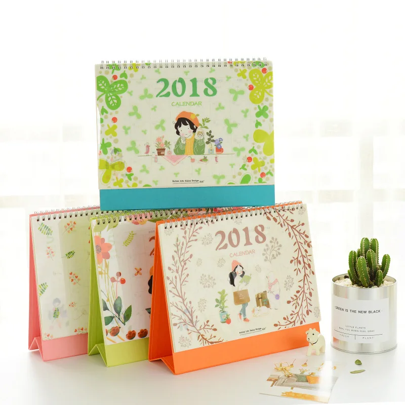 Image 2018 Diy Print Flower girl Desk Calendar Desktop To Do List Daily Planner Book Office Desk Supplies Standing School Korean