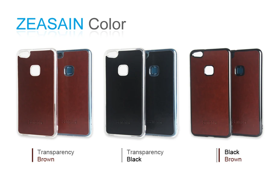Original ZEASAIN Luxury Soft PU Leather Clear TPU Cover Case for Huawei P10 Lite Nova Lite P10lite Fashion Shockproof Coque  (8)