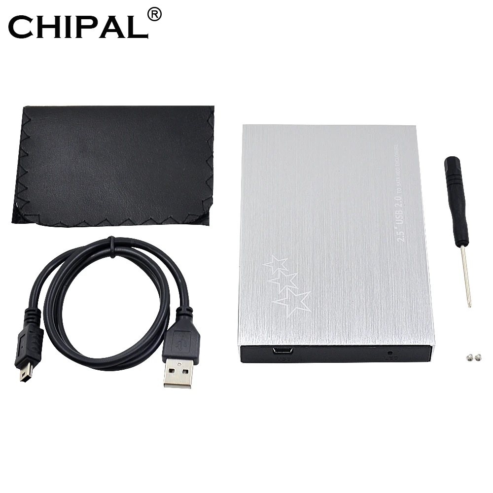 

CHIPAL New Generic Aluminium USB 2.0 to SATA 3.0 2.5" HDD SSD Case External HDD Enclosure Mobile Hard Drive Disk Box Storage