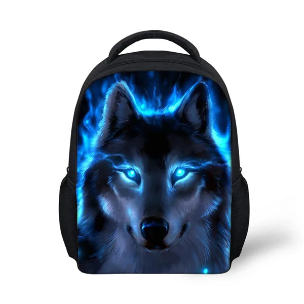 FORUDESIGNS Unique Printing Wolf Backpack for Kids Cool Child Baby
