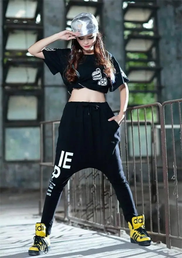 2015 New Kpop Women Drop Crotch Pants Swag Joggers Hip Hop