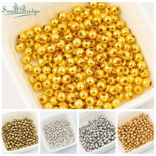 Perles métalliques Pour La fabrication de bijoux et breloques, rondes bricolage, Diy, vente En Gros, M103, 2 3 4 6MM
